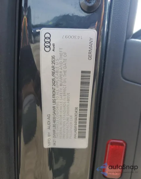 2021 Audi A4 Premium 40 из США, поврежденный, VIN WAUABAF44MA063436